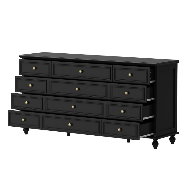 Commode 12 tiroirs Danet, Noir