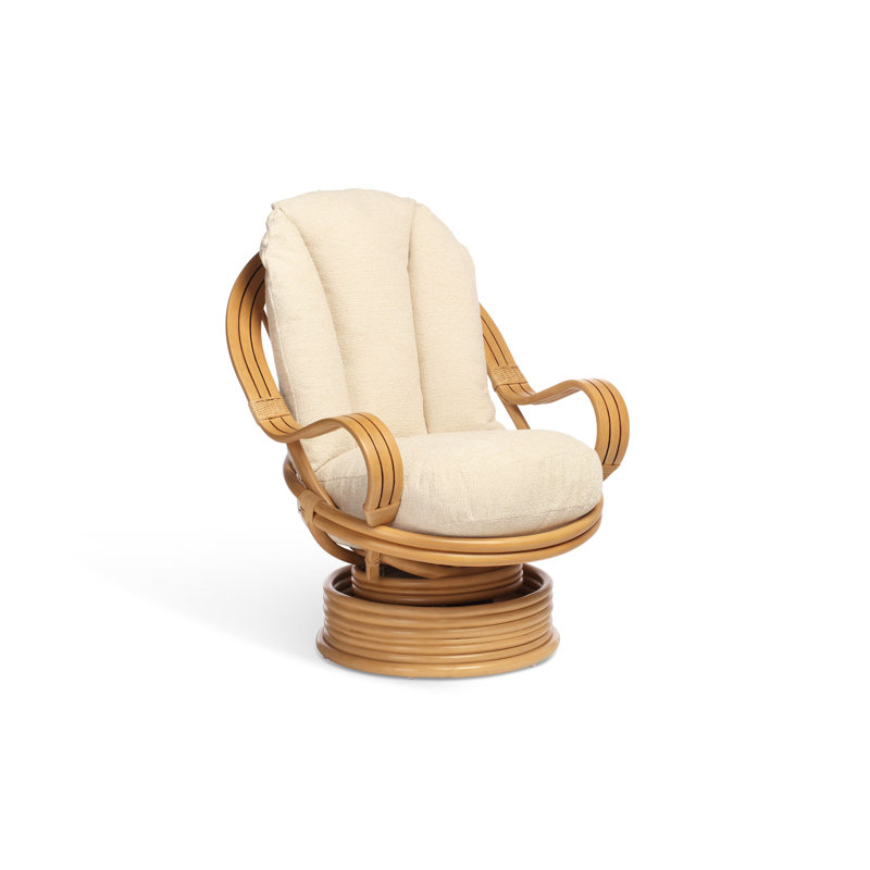 Wicker Rocking Chair, White/Brown
