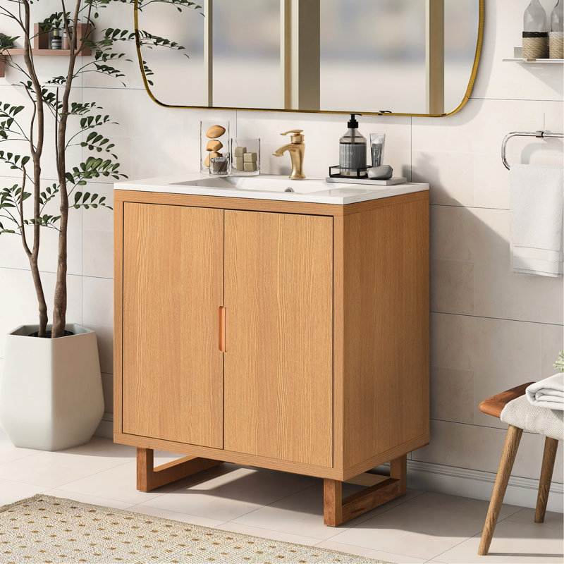 30" Bathroom Vanity - Panels, Solid Wood Base, Ample Storage, Quiet Soft-Close Spacious Storage