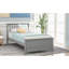 Lit plateforme simple en bois gris avec lattes à circulation d'air, gris