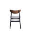 Ensemble de 2 chaises d'appoint Rebi en lin gris, noyer et finition noire