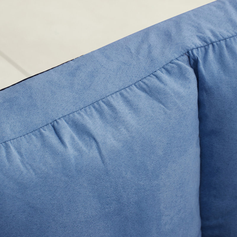 Fauteuil convertible HOMcom, Polyester bleu, H 23,5 po x l 40,3 po x P 28,8 po 