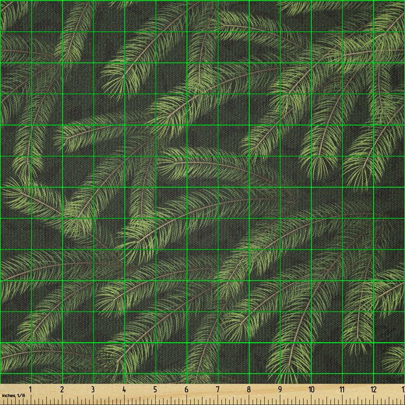 Deshaunte Pine Branches Trees Coniferous Trees Evergreen Nature Forest Multi-Purpose Fabric