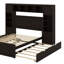 Grand lit en bois avec armoire et lit gigogne-121087761-121087762