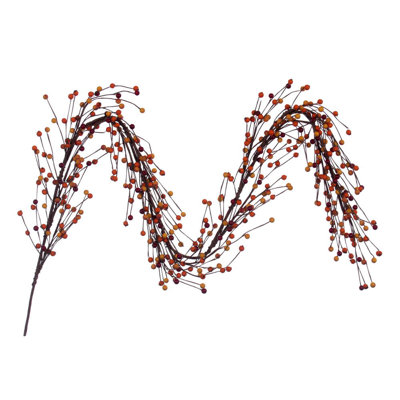 Primrue 6' Artificial Orange Berry Garland. Recommended for indoor use.