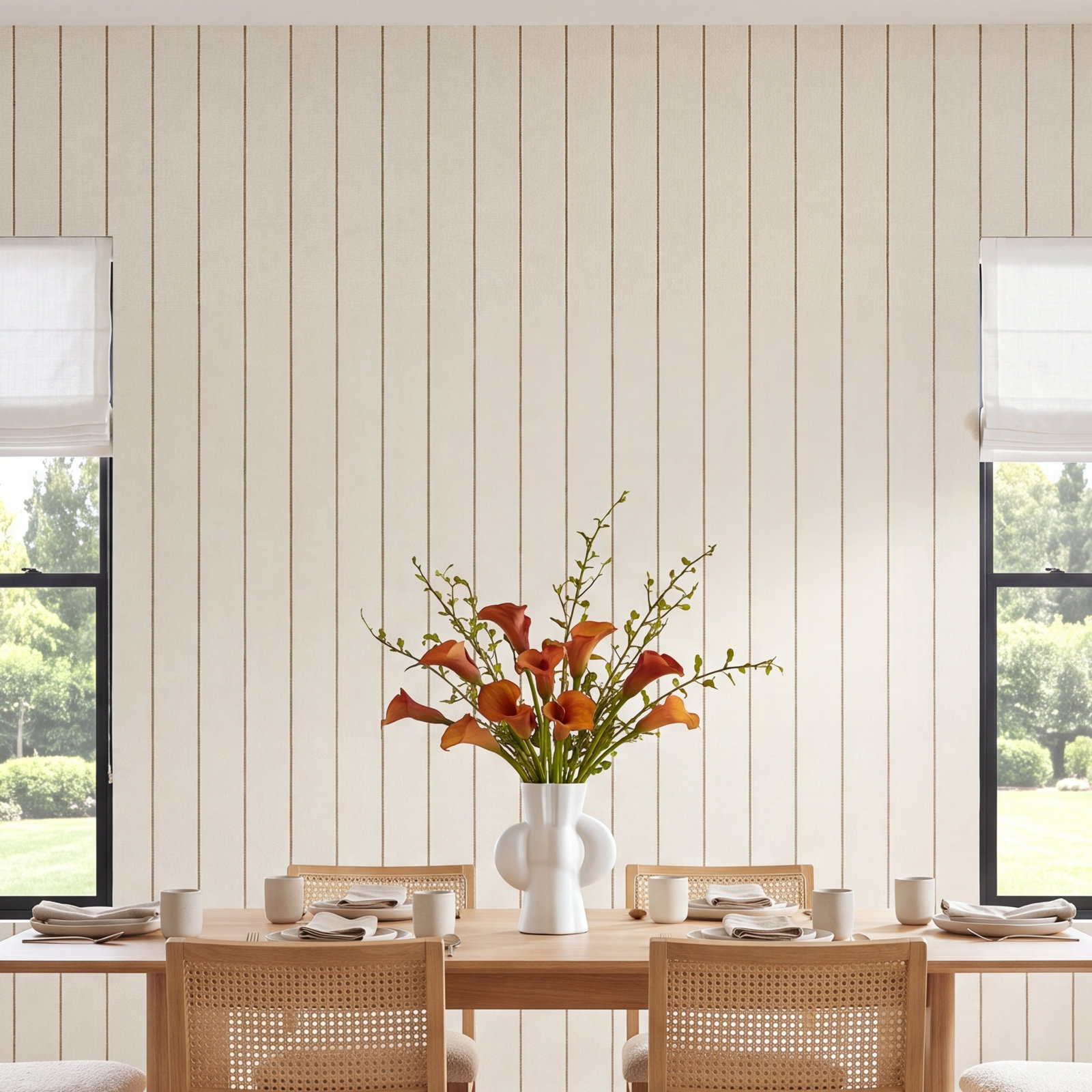 Bursa Stripe Self-Adhesive Wallpaper Double Roll, Beige