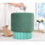 Pouf élégant pour salon moderne, 50% coton / 50% lin, 18,1 po de hauteur x 16,9 po de diamètre | 35 éponges orthopédiques 35 avec une épaisseur de 2,4 po | Parfait pour les sièges et les repose-pieds, design confortable et chic