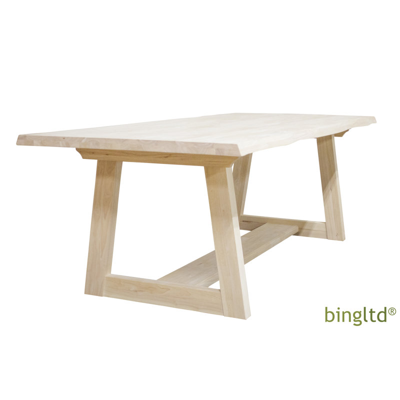 Alexa Unfinished Solid Parawood Rectangular Dining Table for Eight