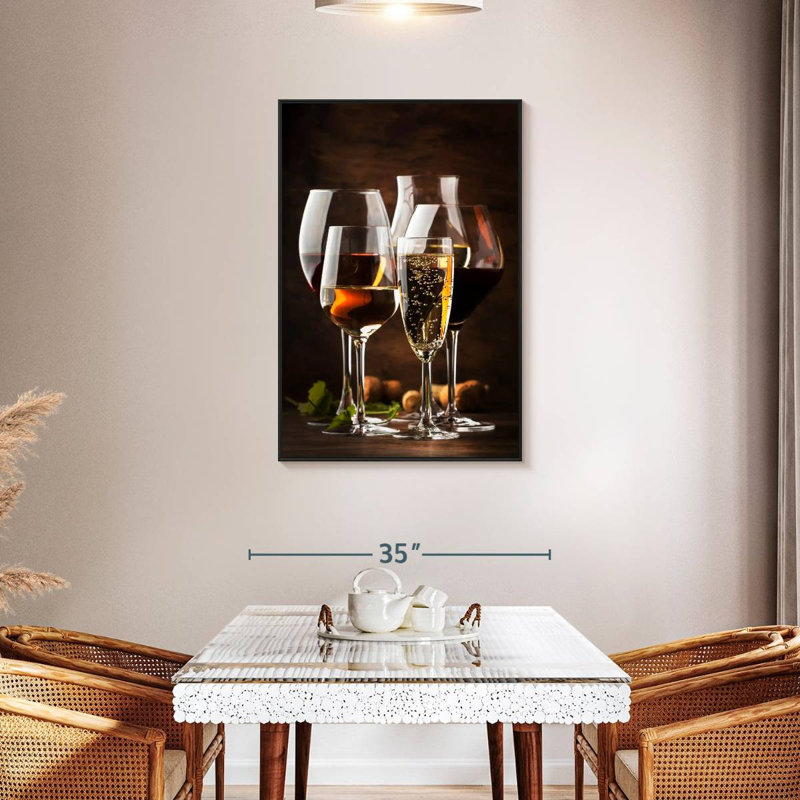 Variété de vin, Cadre flottant noir, 29 po x 43 po