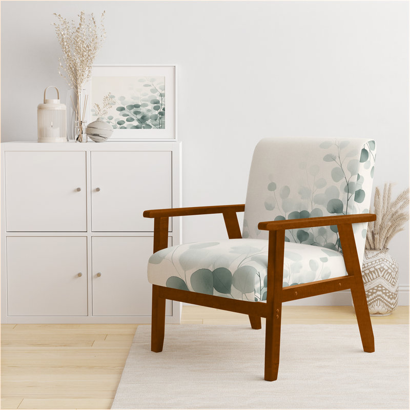 Chaise rembourrée Leaves - Minimal Leaves Beauty, Brown Square Arms