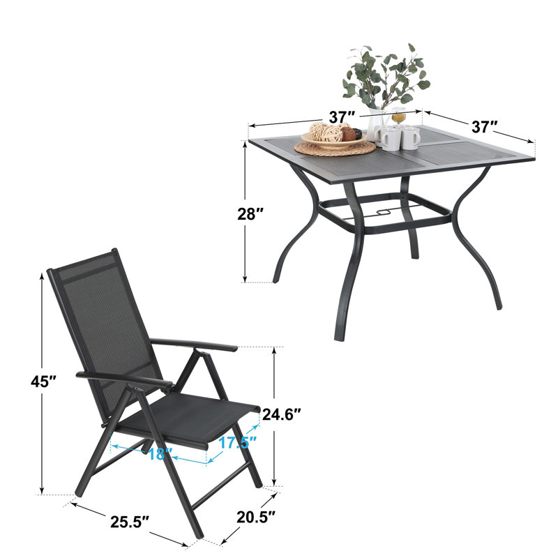 Alyah 4 - Person Patio Dining Set with Square Table