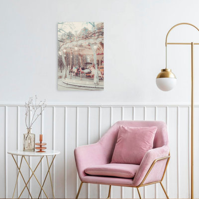 Affiche murale « Carrousel pastel onirique à l'architecture fantaisiste »