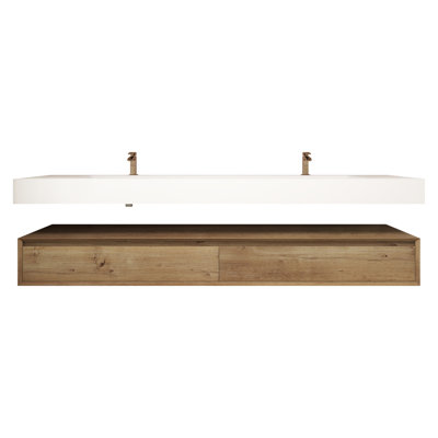 Alysa 84" Wall-Mounted Double Bathroom Vanity Set