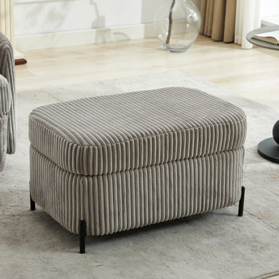 30.3" W Corduroy Upholstered Storage Bench Large Ottoman For Living Room, Entryway, Hallway