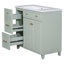 Meuble-lavabo avec lavabo en résine, armoire de salle de bain avec tablette de rangement réglable et portes à fermeture en douceur