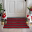Tapis rouge et noir à motif écossais Noël tissé à la main 27,5 x 43 po Buffalo
