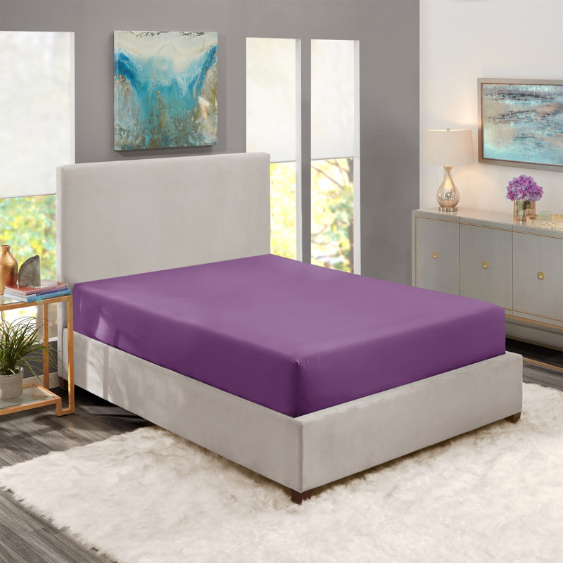Javiyon Flannel Brushed Fitted Sheet, King, Purple