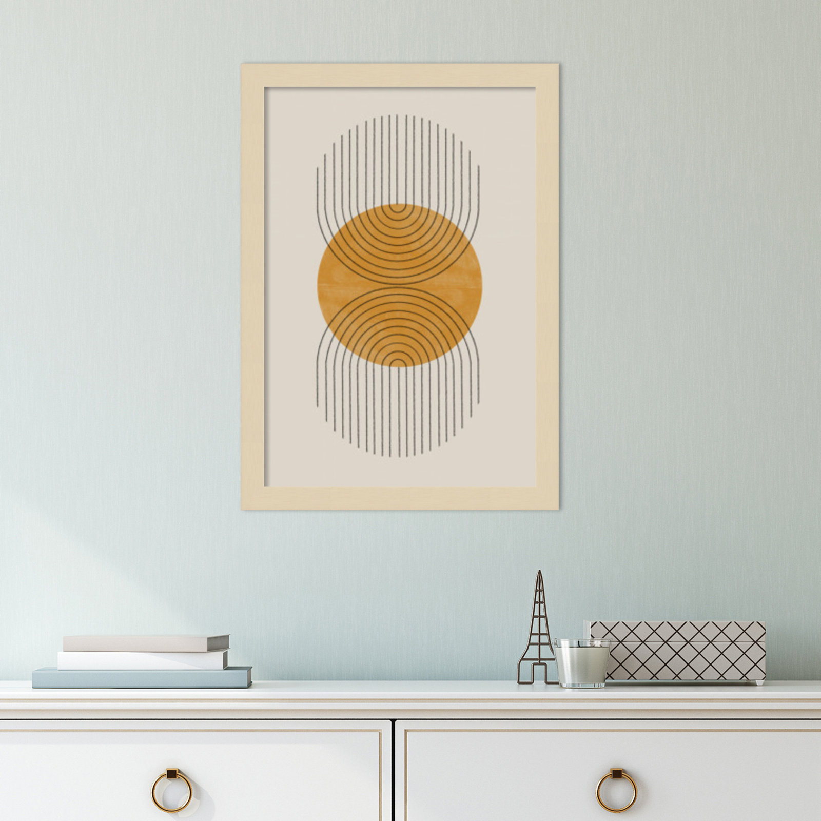 Perfect Point Yellow by The MIUUS STUDIO, Brown Framed, 17" H x 12" W x 1" D