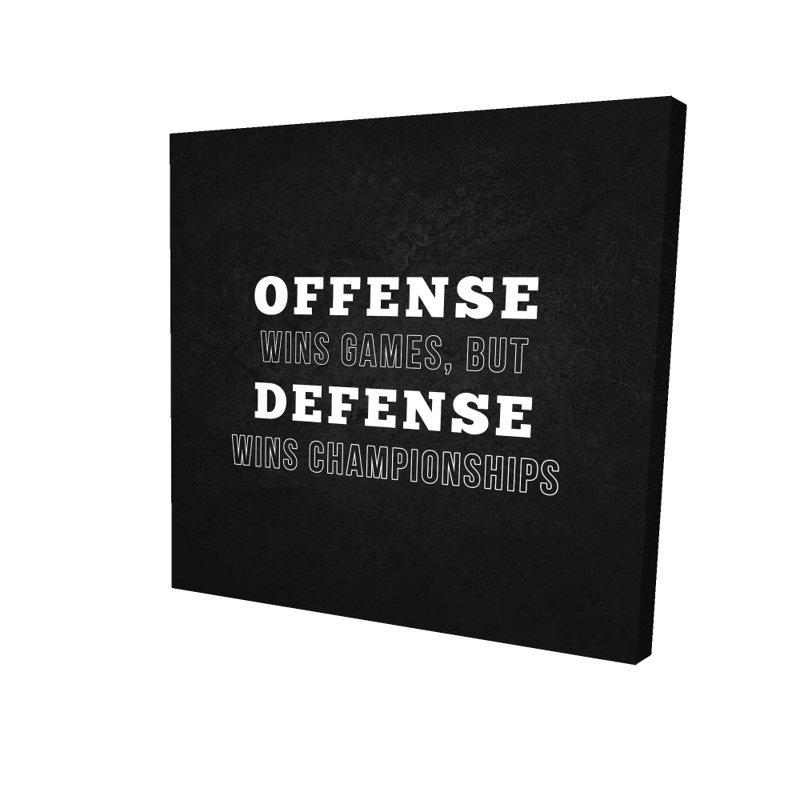 Offense Wins Games - Man Cave Black & White Canvas Decor
