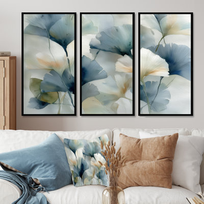 Watercolor Pants Flowers In Meadow - ensemble d'art mural fleurs
