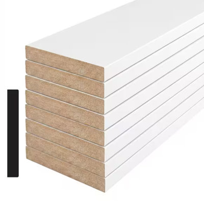 Pro Pack 1/2 in. x 5-1/2 in. x 96 in. Primed MDF Craftsman Baseboard Moulding (8-Pack − 64 Total Linear Feet)