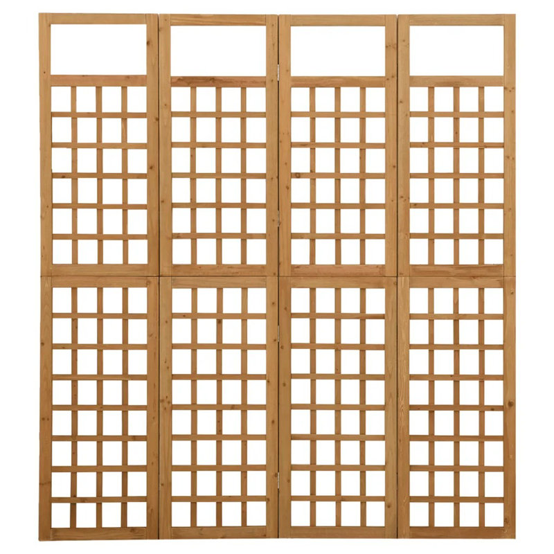 Merritt Solid Wood Folding Room Divider, 4, Brown