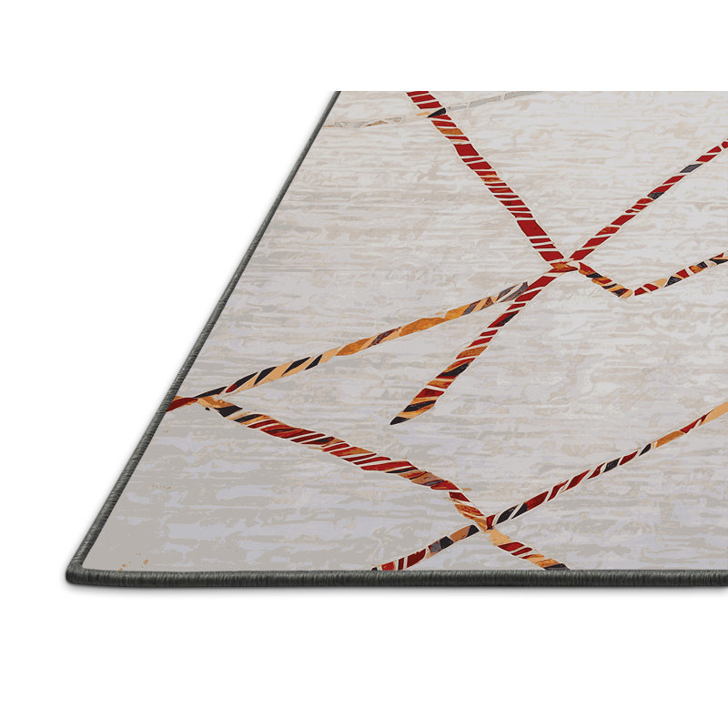 Tapis gris soyeux et moelleux, Rond 5 pi