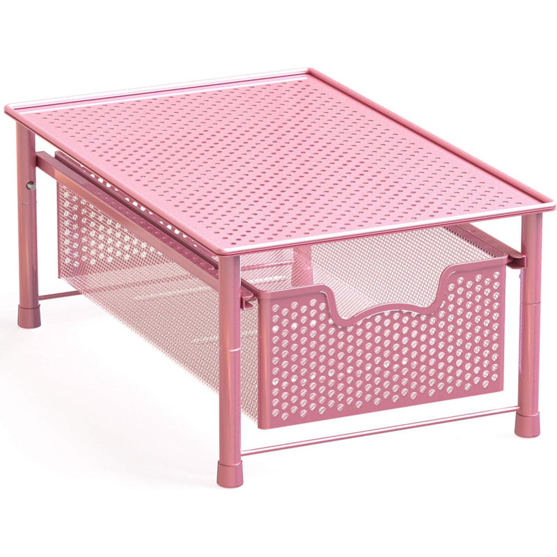 Rangement de panier de rangement empilable Houseware, Rose