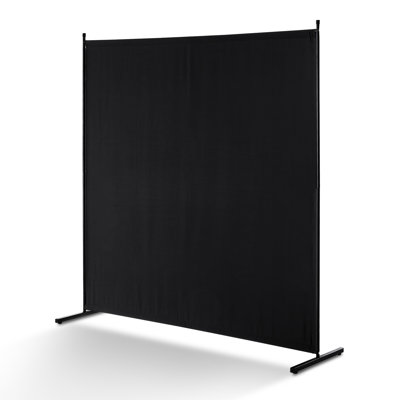 6FT Room Divider Single Panel Fabric Room Screen for Office Bedroom Black by Ebern Designs
