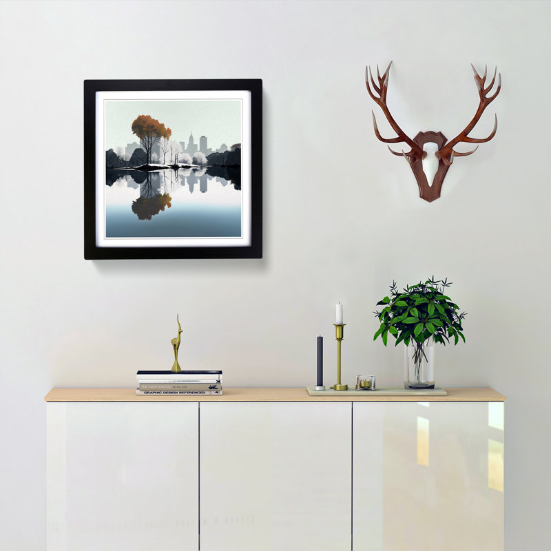 Central Park Minimalism - Framed Print, Black