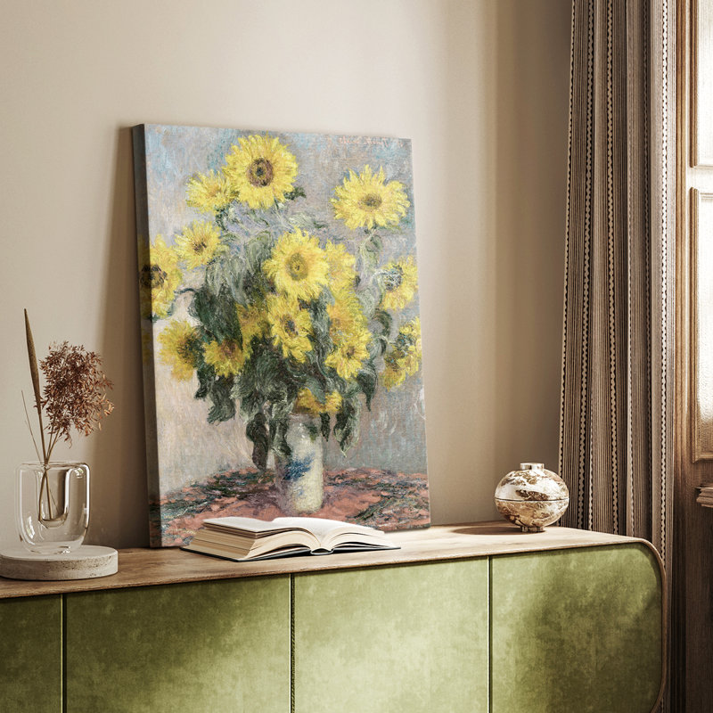 Imprimé floral rétro CCXLI - galerie enveloppée Cavas, H 12 po x l 8 po
