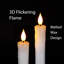 2 Pack 9.6 inch 3D Wick Flickering Flame Taper Candles with Remote and Timer, LED Candle Sticks Battery Power, Dripless Real Wax Window Candles