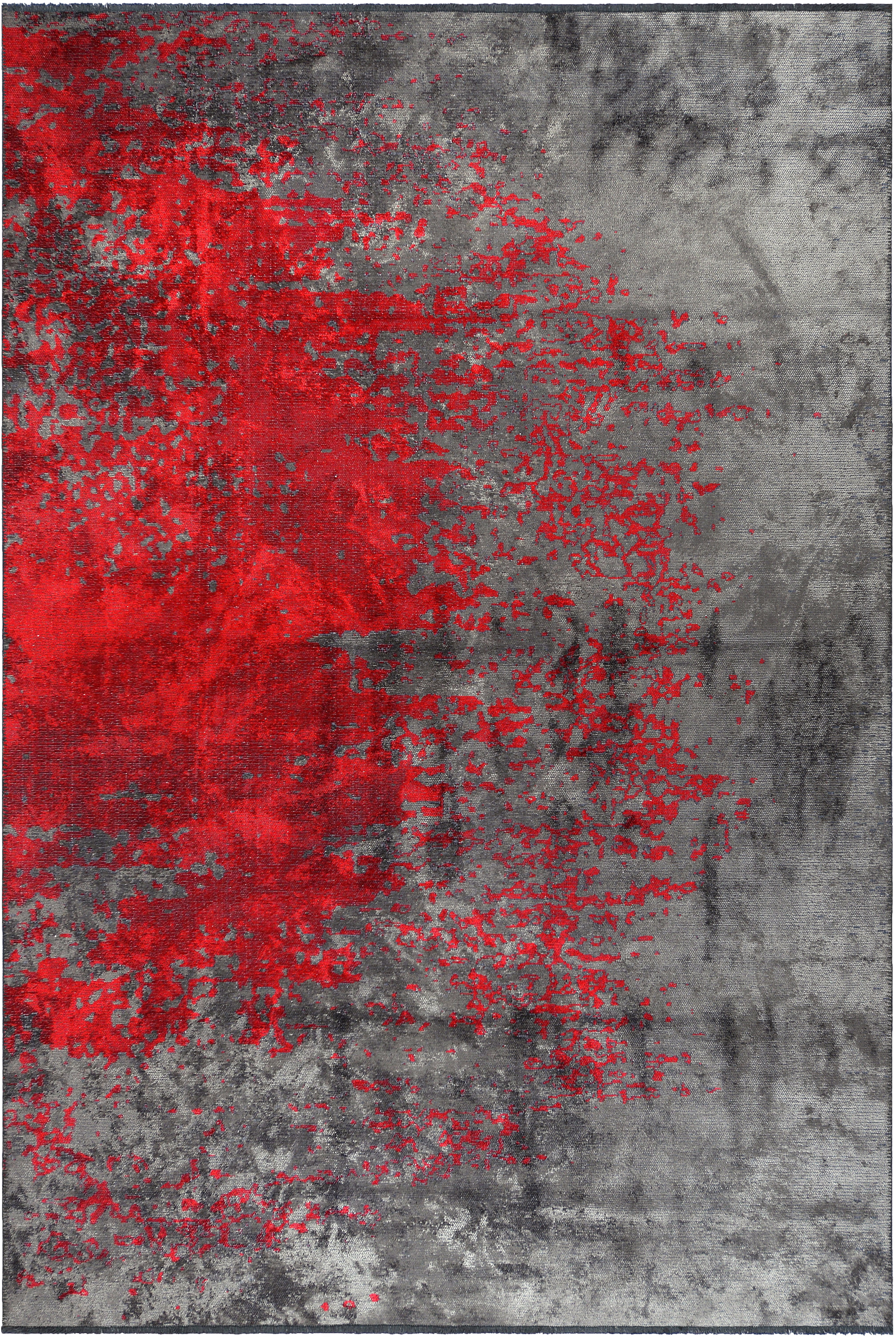 Woven Concepts Abstract Flatweave Gray/Red Area Rug | Perigold