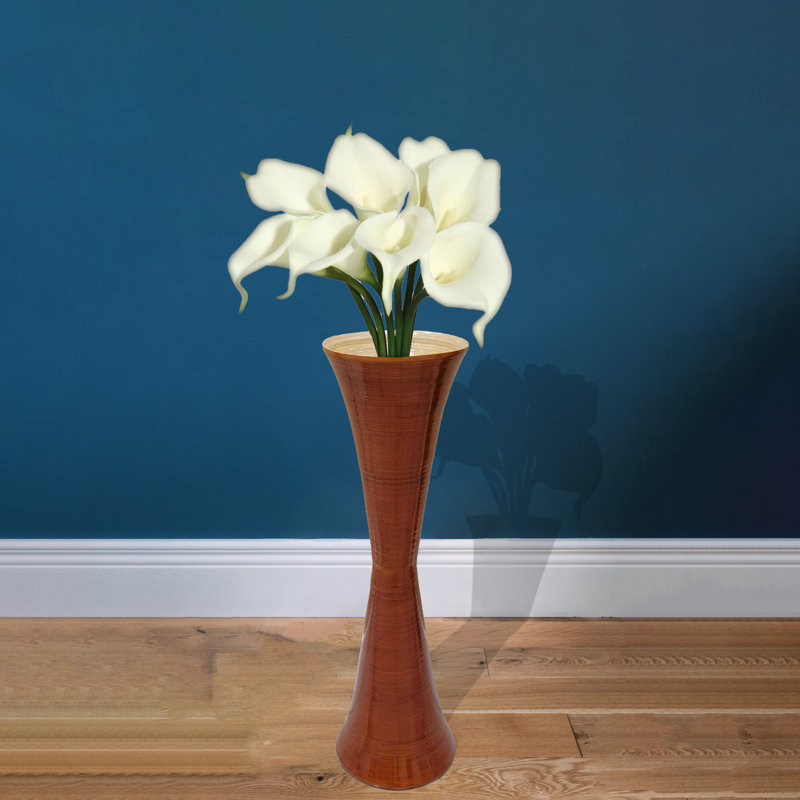 Padruig Handmade Solid Wood Floor Vase, Brown