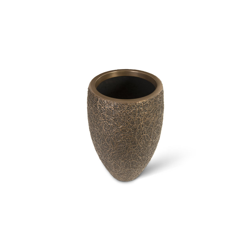 String Theory Resin Pot Planter, Bronze, 24" H x 14" W x 14" D