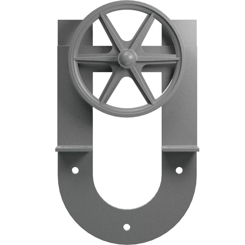 Ensemble de quincaillerie de porte de grange simple standard Premium Wagon Wheel Horseshoe Roller Hanger, Gris