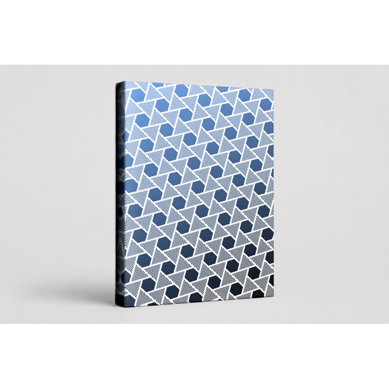 "Blue Hexagon Gradient" - Art mural sur toile, 11" W x 14" H