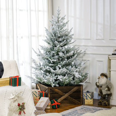Pied de sapin de Noël artificiel, arbre de Noël articulé en pin avec 795 branches réalistes, base en acier, ouverture automatique, vert