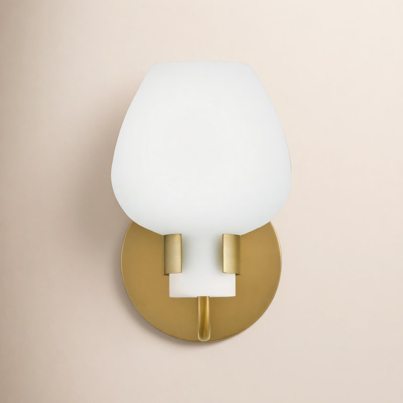 Joss & Main Arcana Etched Opal Bathroom Vanity Light, Gold