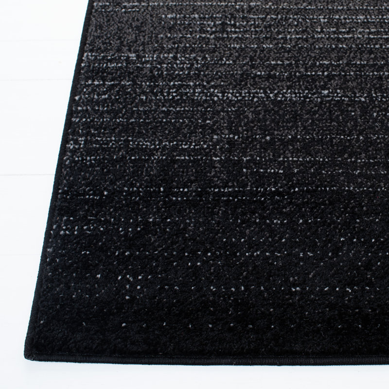 Diez Machine Made Power Loom Polypropylene Area Rug in Black, Rectangle 3' x 5'