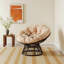 Chaise pivotante Papasan avec coussin, chaise Papasan en osier pour les sièges d'extérieur d'intérieur