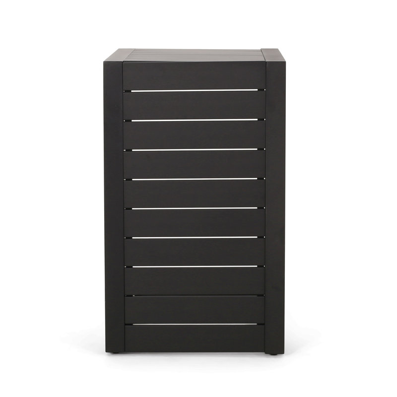 C-Shaped Table For Patio Or Backyard, Black