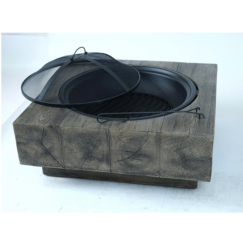 Wood Grain Design Outdoor Wooden Fuel Pit
