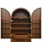 Arched Kitchen Pantry Cabinet with 8 Door Shelves