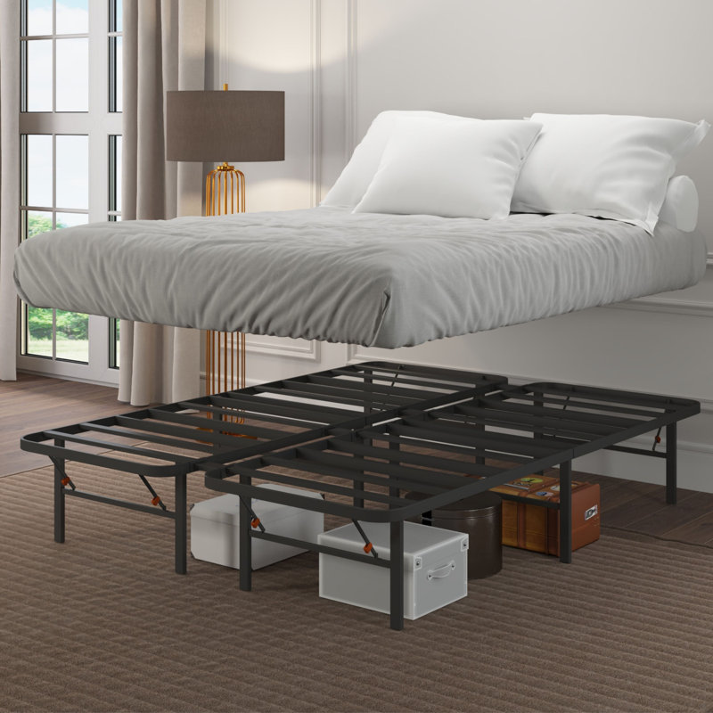 Base de lit plateforme en acier avec rangement sous le lit 14 po Bedder, Très grand lit