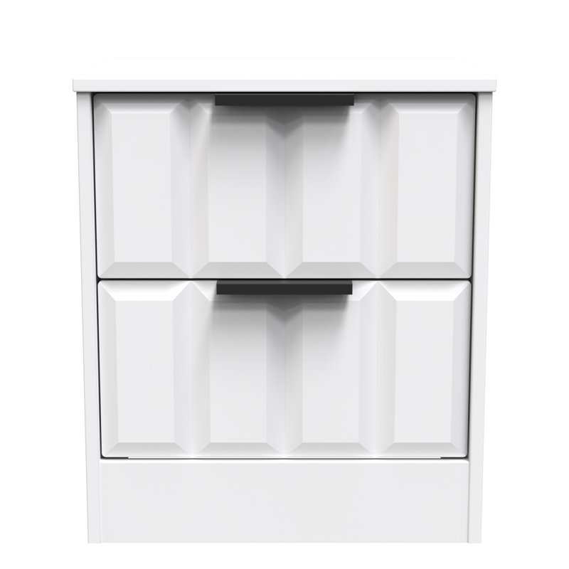 Doss 45cm W Manufactured Wood Bedside Table, White Matt