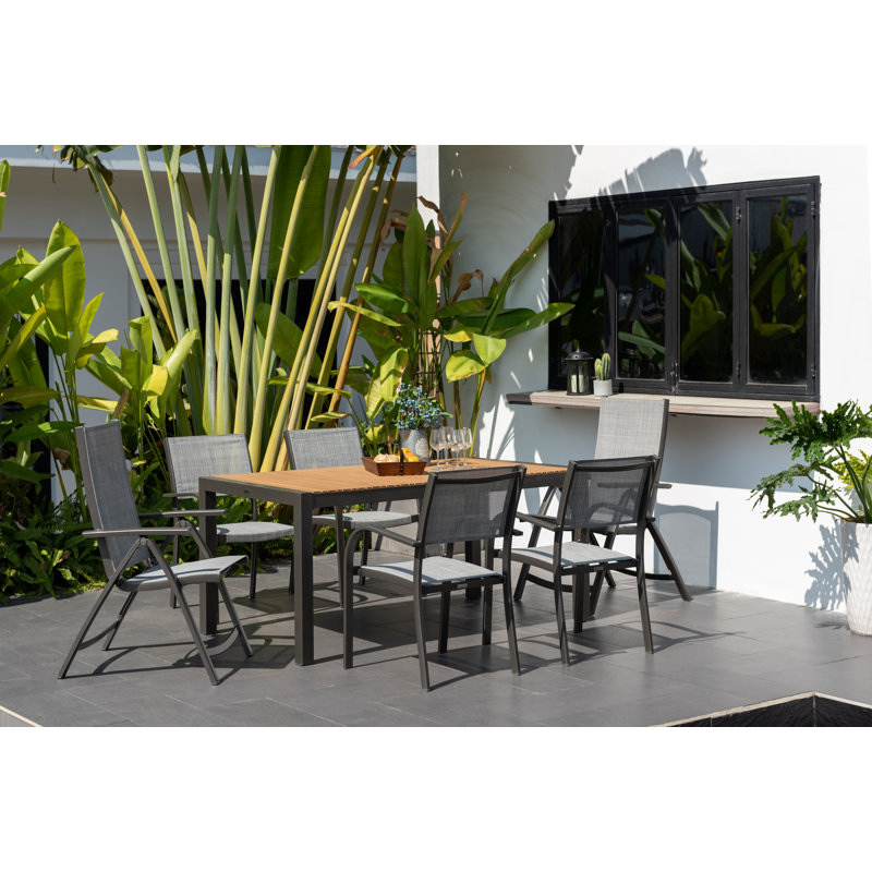 Ensemble de salle à manger rectangulaire pour 6 personnes 66,1 po Liloh