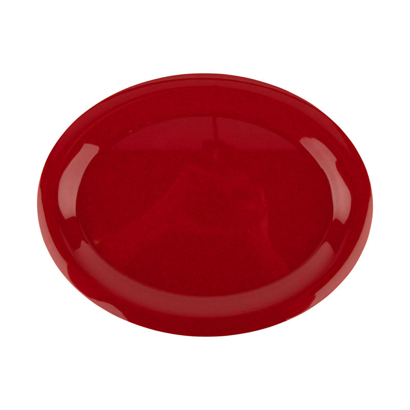 GET Melamine Oval Serving Platters,Red, 0.91" H x 13.5" L x 10.25" W