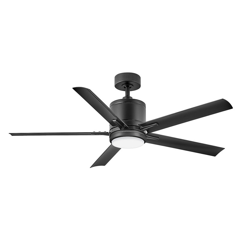 Ventilateur de plafond à DEL Hinkley Vail, Noir mat, Noir mat