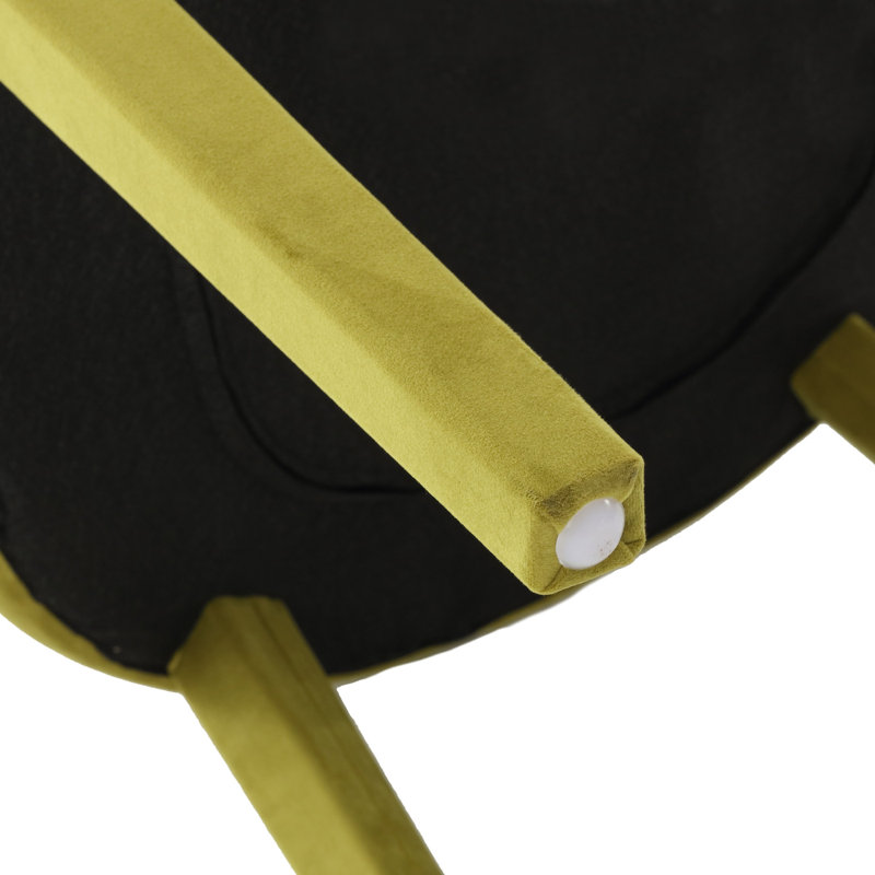 Green Velvet Upholstered Arm Dining Chairs with Wood Legs, Set of 4